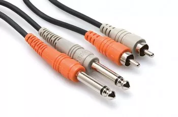 Hosa CPR-204 kabel 2 x TS 6.35mm - 2 x RCA, 4m Hosa CPR-204 kabel 2 x TS 6.35mm - 2 x RCA, 4m