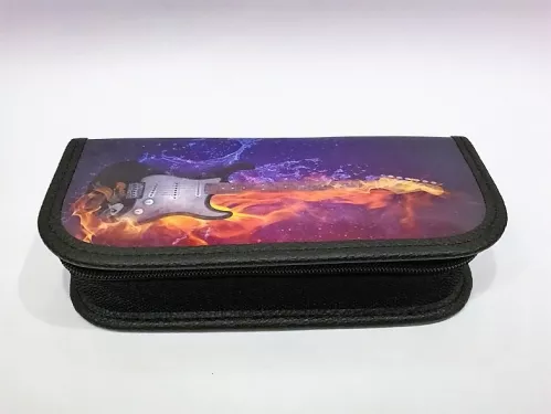 Zebra Music Piórnik z motywem gitary elektrycznej, mały sztywny Zebra Music Piórnik z motywem gitary elektrycznej, mały sztywny