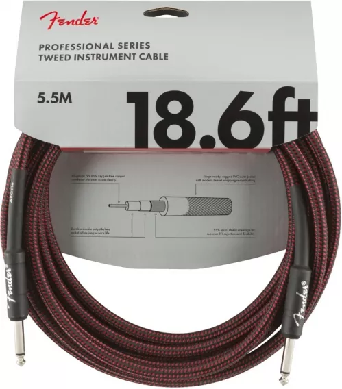 Fender Professional Series Instrument Cable 18,6′ Red Tweed kabel gitarowy Fender Professional Series Instrument Cable 18,6′ Red Tweed kabel gitarowy