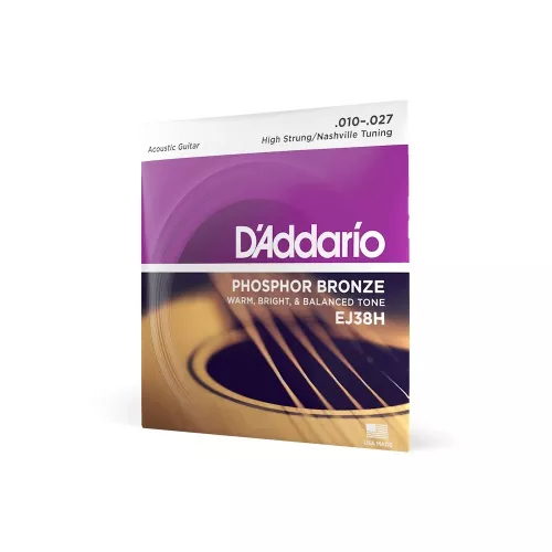 D′Addario EJ-38H struny do gitary akustycznej Phosphor Bronze, High Strung/Nashville Tuning, 10-27 D′Addario EJ-38H struny do gitary akustycznej Phosphor Bronze, High Strung/Nashville Tuning, 10-27