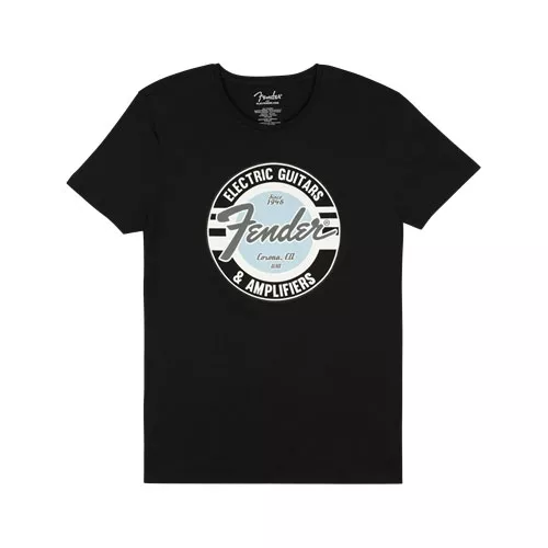 Fender Guitar and Amp Logo Men′s Tee, Black/Daphne Blue, XL koszulka Fender Guitar and Amp Logo Men′s Tee, Black/Daphne Blue, XL koszulka