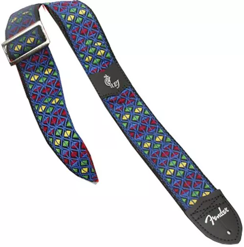 Fender Eric Johnson ″The Walter″ Signature Strap, Blue with Multi-Colored Triangle Pattern Fender Eric Johnson ″The Walter″ Signature Strap, Blue with Multi-Colored Triangle Pattern