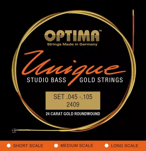 Optima 2409M (680745) struny do gitary basowej Unikalne struny Studio Gold Strings Komplet Optima 2409M (680745) struny do gitary basowej Unikalne struny Studio Gold Strings Komplet