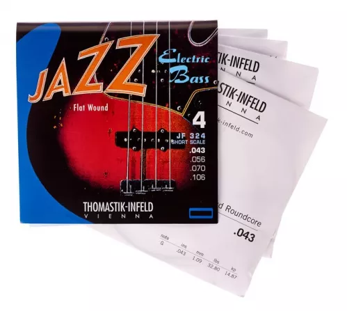 Thomastik JF324 (682705) struny do gitary basowej Jazz Bass Seria Nickel Flat Wound Roundcore Komplet 4-strunowy Thomastik JF324 (682705) struny do gitary basowej Jazz Bass Seria Nickel Flat Wound Roundcore Komplet 4-strunowy