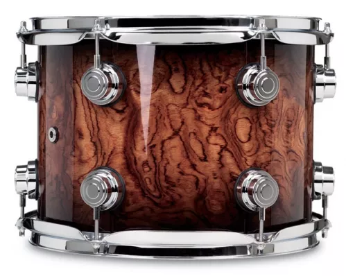 Drum Workshop Tom Tomy 13 x 11″ Exotic Candy Black Burst over Bubinga Drum Workshop Tom Tomy 13 x 11″ Exotic Candy Black Burst over Bubinga