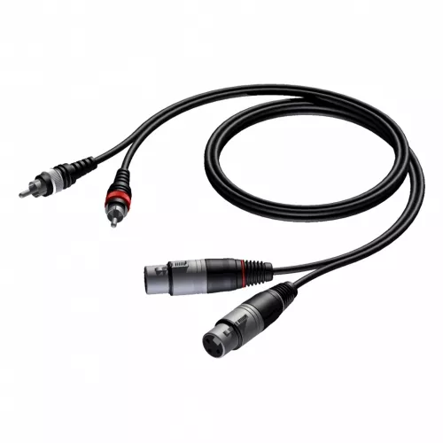 Procab CAB705 kabel 2xXLRf -> 2xRCA 1.5m Procab CAB705 kabel 2xXLRf -> 2xRCA 1.5m