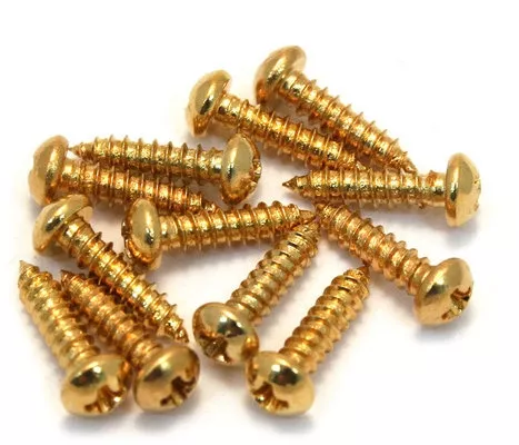 Fender Pure Vintage Tuning Machine Mounting Screws, Gold, (12) Fender Pure Vintage Tuning Machine Mounting Screws, Gold, (12)