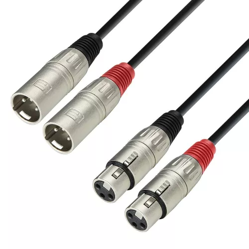 Adam Hall Cables K3 TMF 0100 - kabel 2xXLRm / 2xXLRż, 1 m Adam Hall Cables K3 TMF 0100 - kabel 2xXLRm / 2xXLRż, 1 m