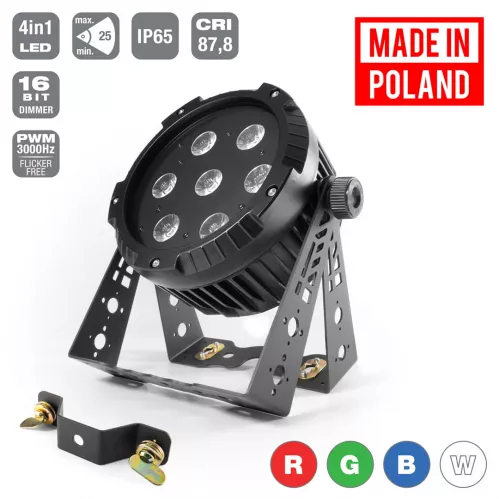 Flash Pro LED PAR 64 7x10W RGBW 4in1 IP65 mk2 ALU HOUSING (CC) zewnętrzny wodoodporny reflektor LED Flash Pro LED PAR 64 7x10W RGBW 4in1 IP65 mk2 ALU HOUSING (CC) zewnętrzny wodoodporny reflektor LED