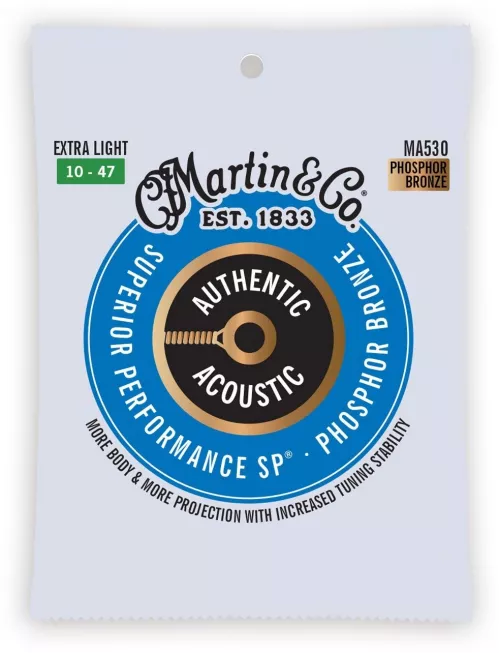 Martin MA530 Authentic Extra Light 92/8 struny do gitary akustycznej 10-47 Martin MA530 Authentic Extra Light 92/8 struny do gitary akustycznej 10-47