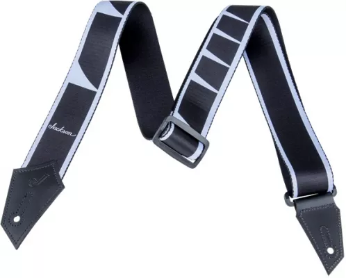 Jackson Strap with Sharkfin Inlay Pattern, Black/White pasek gitarowy Jackson Strap with Sharkfin Inlay Pattern, Black/White pasek gitarowy