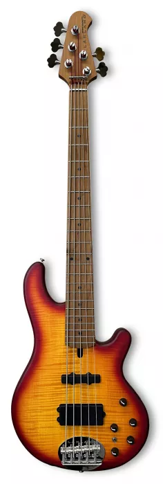 Lakland Skyline 55-02 Deluxe Bass, 5-String - Quilted Maple Top, Cherry Sunburst Satin gitara basowa Lakland Skyline 55-02 Deluxe Bass, 5-String - Quilted Maple Top, Cherry Sunburst Satin gitara basowa