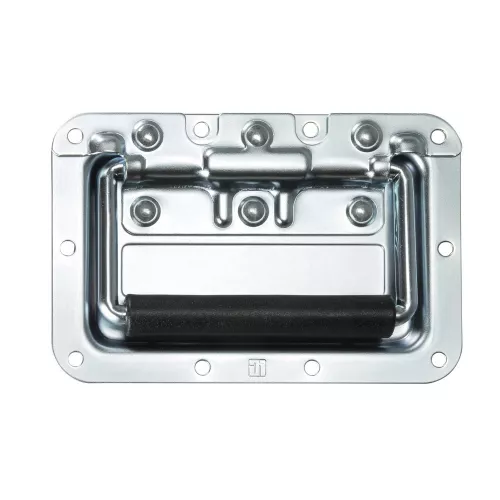 Adam Hall Hardware 34082 - Uchwyt klapowy, średni, sprężynowy, w obudowie montażowej, głębokość: 8 mm Adam Hall Hardware 34082 - Uchwyt klapowy, średni, sprężynowy, w obudowie montażowej, głębokość: 8 mm