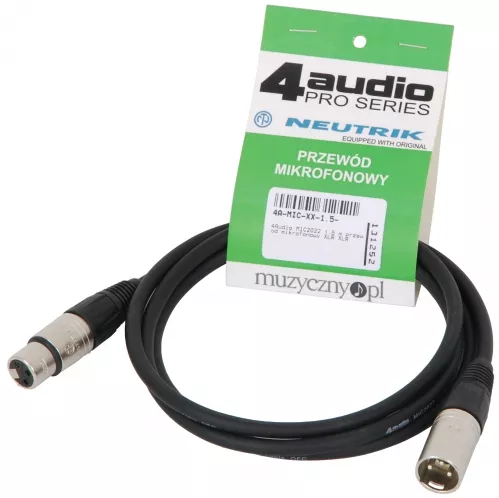 4Audio MIC PRO 1,5m przewód mikrofonowy XLR-F - XLR-M Neutrik 4Audio MIC PRO 1,5m przewód mikrofonowy XLR-F - XLR-M Neutrik