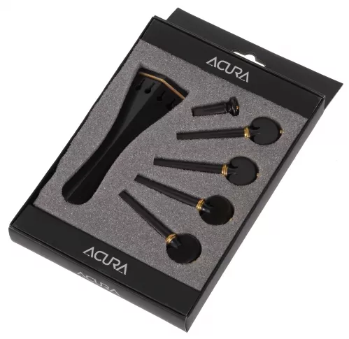 AN Garnitur skrzypcowy 3-cześciowy 4/4 a la Hill serduszko heban, złoty prożek AN Garnitur skrzypcowy 3-cześciowy 4/4 a la Hill serduszko heban, złoty prożek