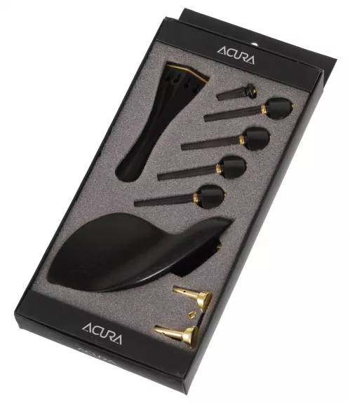 AN Garnitur skrzypcowy 4-cześciowy 4/4 a la Hill heban, złoty prożek, złote wiązania AN Garnitur skrzypcowy 4-cześciowy 4/4 a la Hill heban, złoty prożek, złote wiązania