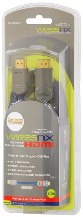 Techlink 690482 kabel HDMI - HDMI V 1.4 długość 2 m, reg. pozioma Techlink 690482 kabel HDMI - HDMI V 1.4 długość 2 m, reg. pozioma