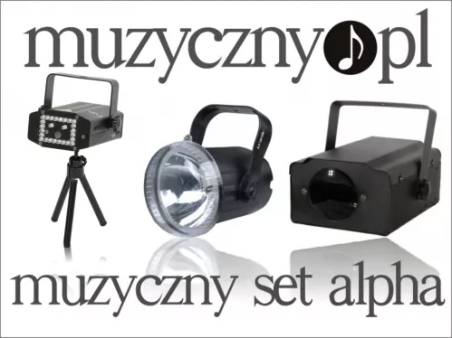 Flash / Scanic - muzyczny set Alpha - zestaw oświetleniowy - mini laser RG, Flower LED, Strobo 75W Flash / Scanic - muzyczny set Alpha - zestaw oświetleniowy - mini laser RG, Flower LED, Strobo 75W