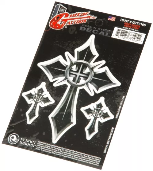 Planet Waves GTR TATTOO-GRAY CROSS- naklejka na gitarę Planet Waves GTR TATTOO-GRAY CROSS- naklejka na gitarę