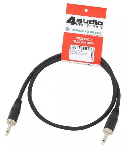 4Audio LS2250 1m przewód głośnikowy 2x2,5mm z Jackiem (TS), czarny 4Audio LS2250 1m przewód głośnikowy 2x2,5mm z Jackiem (TS), czarny