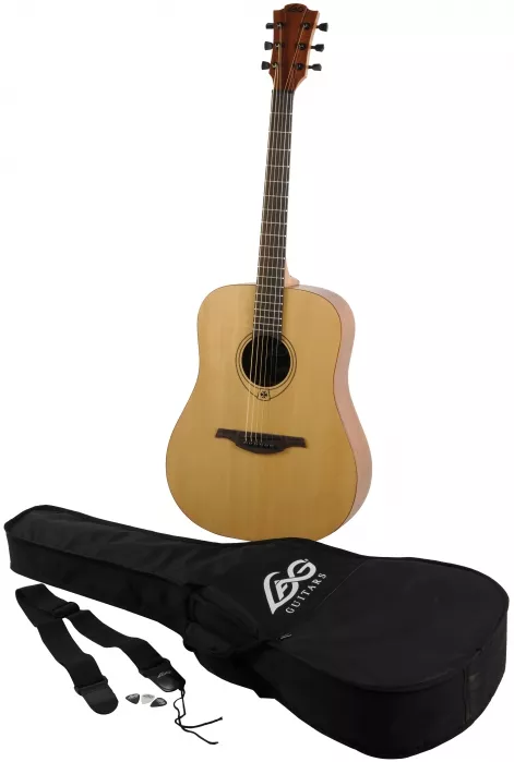 Lag GLA-T44D gitara akustyczna zestaw pasek + pokrowiec Lag GLA-T44D gitara akustyczna zestaw pasek + pokrowiec