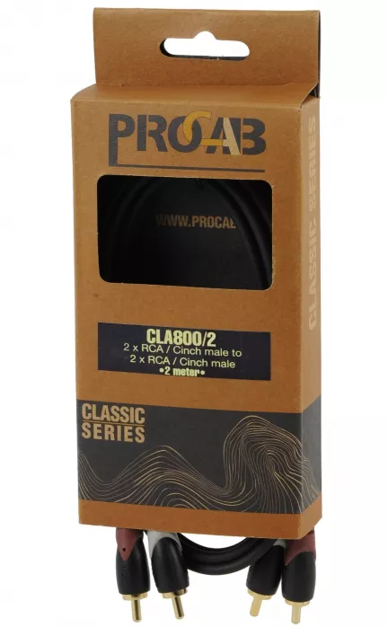 Procab CLA800/2 kabel 2x RCA - 2x RCA, 2m Procab CLA800/2 kabel 2x RCA - 2x RCA, 2m
