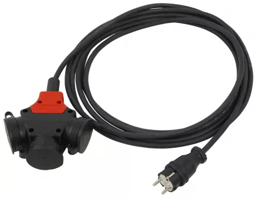 PCE przedłużacz 6m 1 wtyk - 3 gniazda, przewód 3 x 1,5mm2 PCE przedłużacz 6m 1 wtyk - 3 gniazda, przewód 3 x 1,5mm2