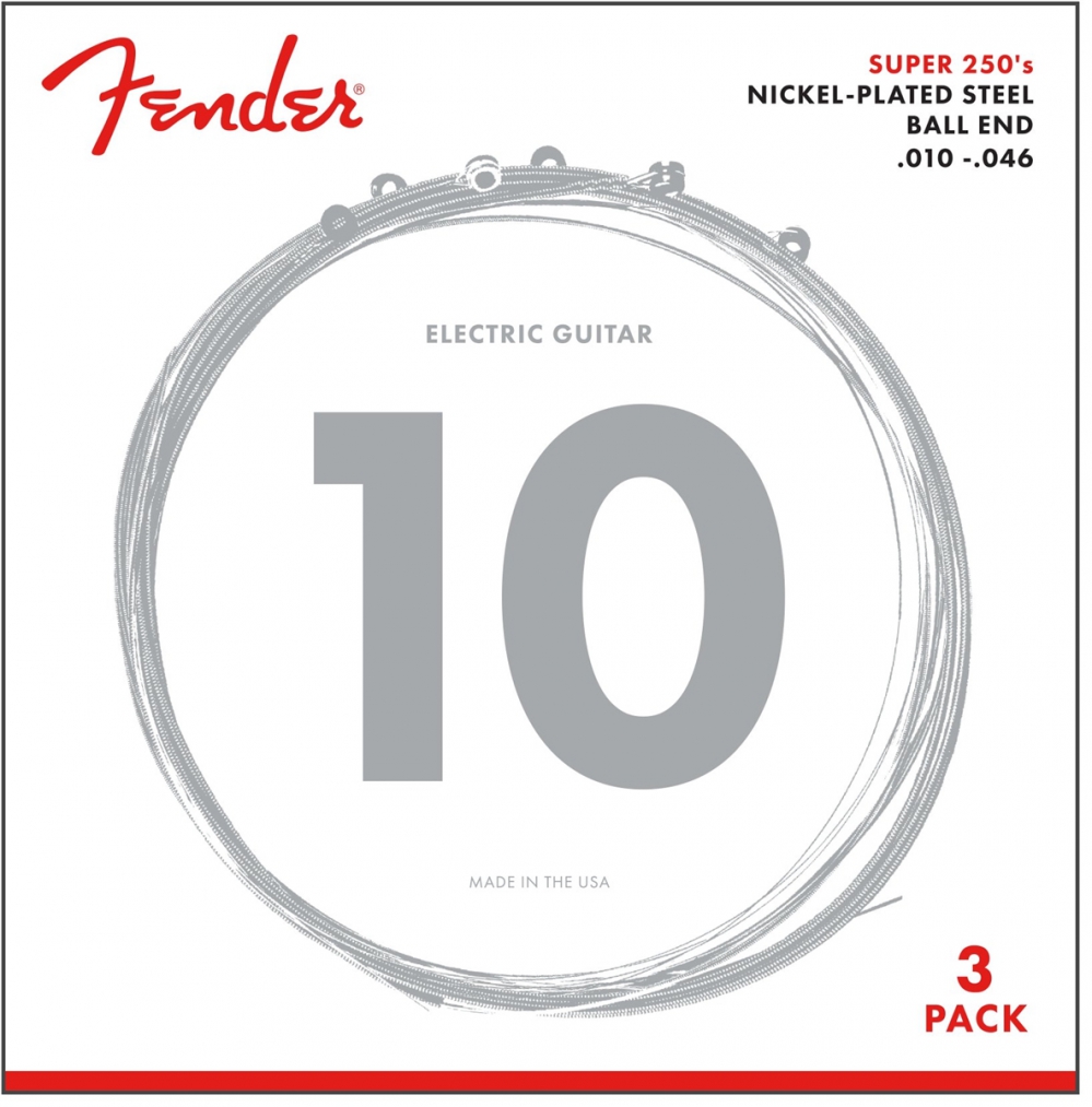 Fender Super 250R NPS Ball End Strings (.010.046 Gauges) 3Pack struny