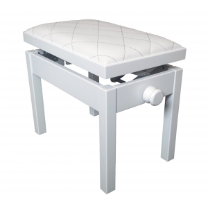 MStar Sonata �awa do pianina, kolor: bia�y mat, siedzisko bia�y skaj - karo