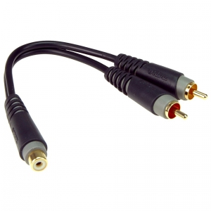 Klotz AYU-8 kabel 1x RCA gniazdo <-> 2x RCA wtyk 0,2 m