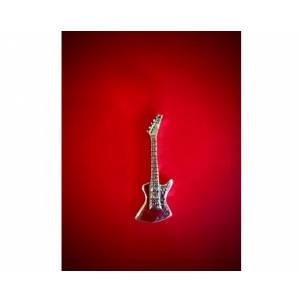 Zebra Music Przypinka gitara elektryczna model Explorer, srebro, B060