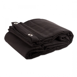 Duratruss DTM-C160-6x3/BL - kurtyna molton - horyzont, czarny oczkowany 6x3m gramatura 160g/m′′