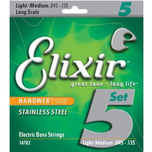 Elixir 14782 NW stainless steel struny do gitary basowej 5-str. 45-135