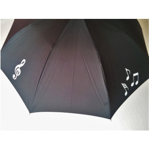 Zebra Music Parasol muzyczny z motywem nutowym, rczka z eko-skry