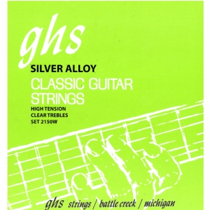 GHS Silver Alloy struny do gitary klasycznej, Tie-On, Silver Plated Copper Basses, High Tension
