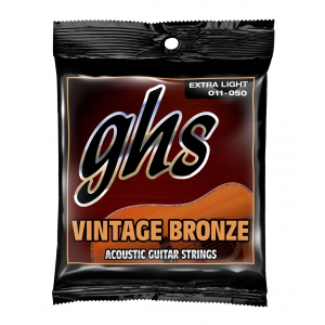 GHS Vintage Bronze struny do gitary akustycznej, Extra Light, .011-.050