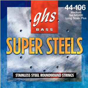 GHS Super Steels struny do gitary basowej, 4-str. Medium, .044-.106