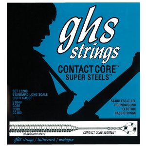 GHS Contact Core Super Steels struny do gitary basowej, 4-str. Light, .040-.100