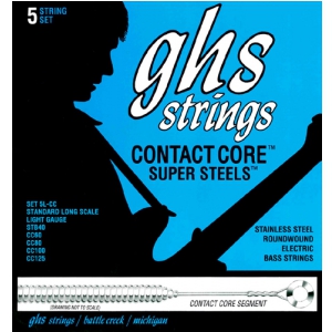 GHS Contact Core Super Steels struny do gitary basowej, 5-str. Light, .040-.125