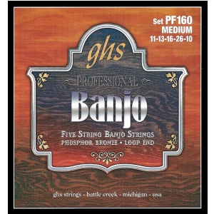 GHS Professional struny do banjo, 5-str. Loop End, Phosphor Bronze, Medium, .010-.022