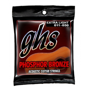 GHS Phosphor Bronze struny do gitary akustycznej, Extra Light, .011-.050