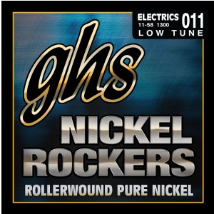 GHS NICKEL ROCKERS struny do gitary elektrycznej, Lo-Tune, .011-.058, Rollerwound
