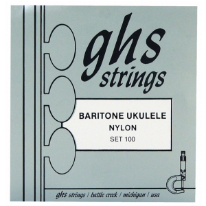 GHS Ukulele Nylon Tie-Ends struny do ukulele, Baritone, Black Nylon