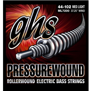 GHS Pressurewound struny do gitary basowej, 4-str. Medium Light, .044-.102