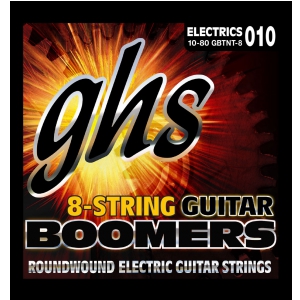GHS Guitar Boomers struny do gitary elektrycznej, 8-str. Thin and Thick, .010/080
