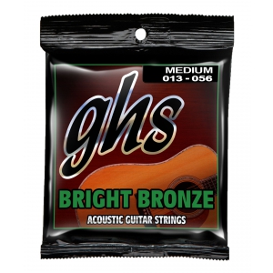 GHS Bright Bronze struny do gitary akustycznej, 80/20 Bronze, Medium, .013-.056