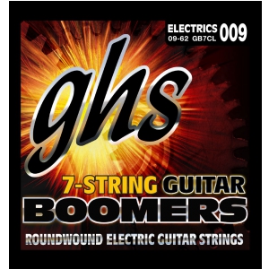 GHS Guitar Boomers struny do gitary elektrycznej, 7-str. Custom Light, .009-.062