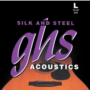 GHS Silk and Steel struny do gitary akustycznej, Silver-plated Copper, Light, .010-.042