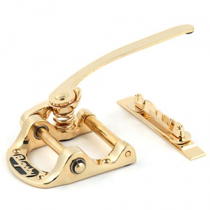 Bigsby B5 Vibrato Gold Plated left w- bridge, for Solid Body Guitars mostek
