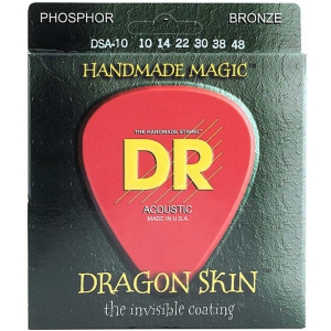 DR DRAGON SKIN - struny do gitary akustycznej, 12-String, Coated Phosphor Bronze, Light, .010-.048